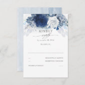 Silver Dusty and Navy Blue Wedding RSVP (Vorne/Hinten)