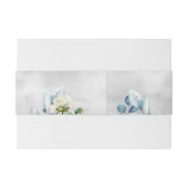 Silver Dusty Blue Peony Wedding Einladungsbanderole (Rückseitenbeispiel)