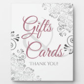 Silver & Dusty Rose Elegante Hochzeitsgeschenke un Fotoplatte (Vorderseite)