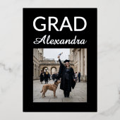 Silver DVM Veterinary Medicine Graduation Party Folieneinladung (Vorderseite)