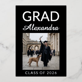 Silver DVM Veterinary Medicine Graduation Party Folieneinladung