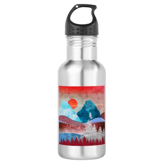 Silver Eagle Landschaft Edelstahlflasche (Vorderseite)
