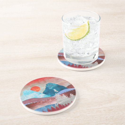 Silver Eagle Landschaft Getränkeuntersetzer (Seite)