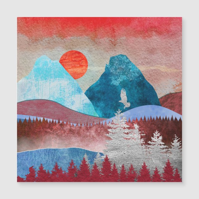 Silver Eagle Landschaft Magnetkarte (Vorderseite)