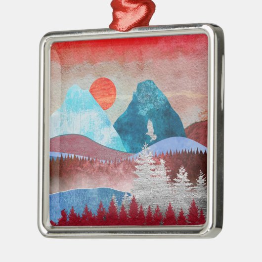 Silver Eagle Landschaft Ornament Aus Metall (Links)