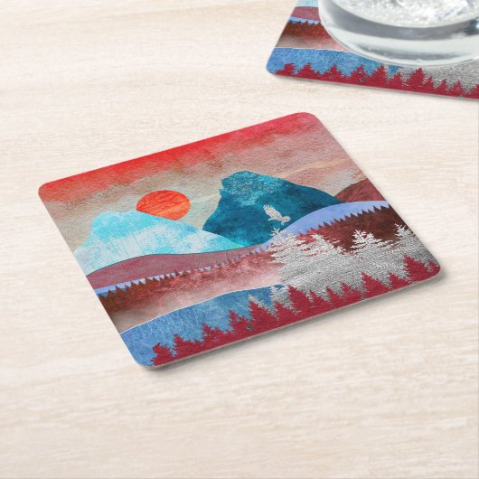 Silver Eagle Landschaft Rechteckiger Pappuntersetzer (angewinkelt)