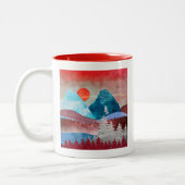 Silver Eagle Landschaft Zweifarbige Tasse (Links)