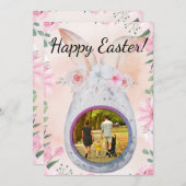 Silver Easter Egg with photo Einladung (Vorne/Hinten)