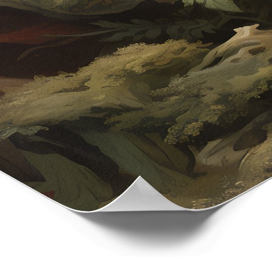 Silver Eastern Dragon Illustration Print/ Poster (Ecke)