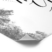 Silver Edge Wedding Hashtag Sign Poster (Ecke)