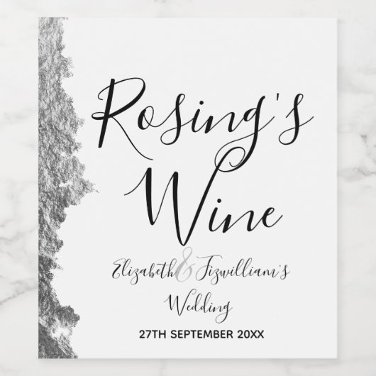 Silver Edge Wine Label Weinetikett (Einzelnes Label)