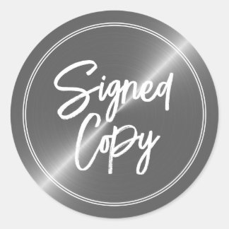 Silver Effect, Autor's "Signed Copy" Book Signing Runder Aufkleber