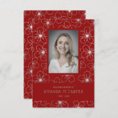 Silver Effect Blume Rot, um sich an die geliebten (Vorne/Hinten)