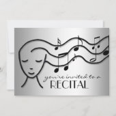 Silver-Effekt-Musik-Erwägungsgrund Einladung (Vorderseite)