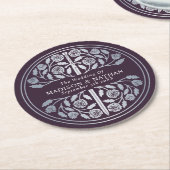 Silver Eggplant Royal Medieval Sword Wedding Runder Pappuntersetzer (Angewinkelt)