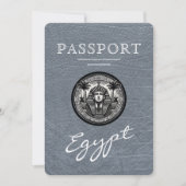 Silver Egypt Passport Wedding Save the Date (Vorderseite)