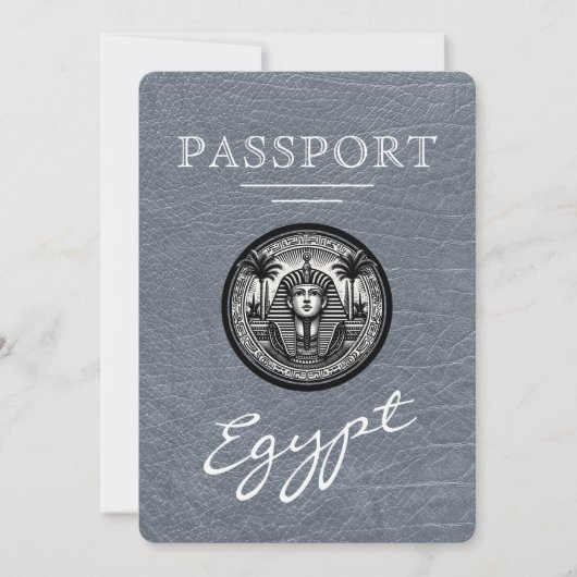 Silver Egypt Passport Wedding Save the Date (Vorderseite)