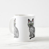 Silver Egyptian Mau Cat Illustration Kaffeetasse (Vorderseite Links)