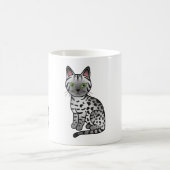 Silver Egyptian Mau Cat Illustration Kaffeetasse (Mittel)