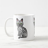 Silver Egyptian Mau Cat Illustration Kaffeetasse (Links)