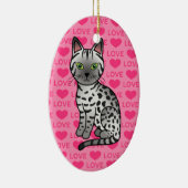 Silver Egyptian Mau Cat Illustration Keramik Ornament (Rechts)