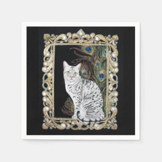 Silver Egyptian Mau Serviette