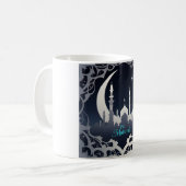 Silver Eid Mubarak Mosque Kaffeetasse (Vorderseite Links)