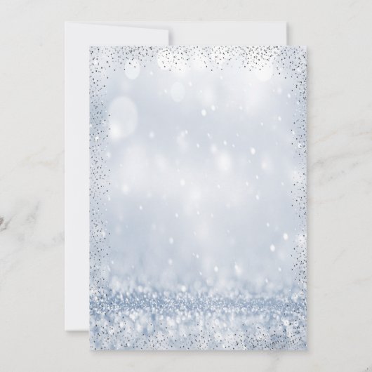 Silver Eiffel Tower Confetti Bokeh Quinceañera Einladung (Rückseite)