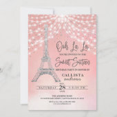 Silver Eiffel Tower Glitzer Lights Sweet 16 Einladung (Vorderseite)