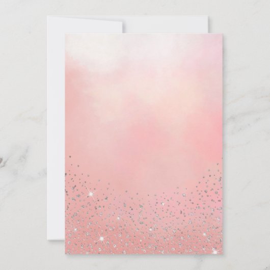 Silver Eiffel Tower Glitzer Lights Sweet 16 Einladung (Rückseite)