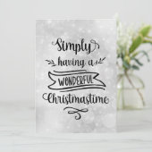 Silver Einfach eine wunderbare Weihnachtszeit geni Feiertagskarte (Stehend Vorderseite)