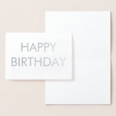 SILVER EINFACHER MINIMATEXT Happy Geburt Day CARD Folienkarte (Anzeige)