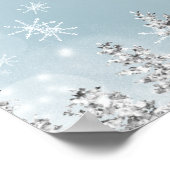 Silver Eis blue Snowpin Begrüßung Brautparty Poster (Ecke)