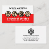 Silver Electrical Icons Electrical Visitenkarte (Vorne/Hinten)