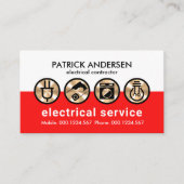 Silver Electrical Icons Electrical Visitenkarte (Vorderseite)