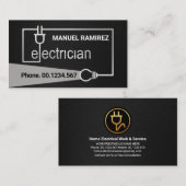 Silver Electrician Wire Light Beam Visitenkarte (Vorne/Hinten)
