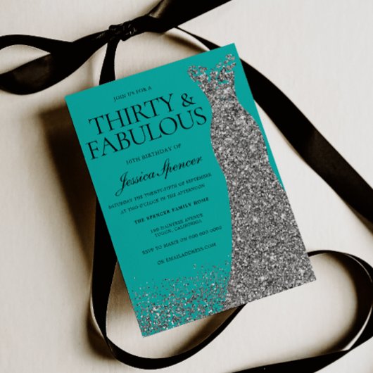 Silver Elegance 30 & Fabulous! 30th Birthday Einladung