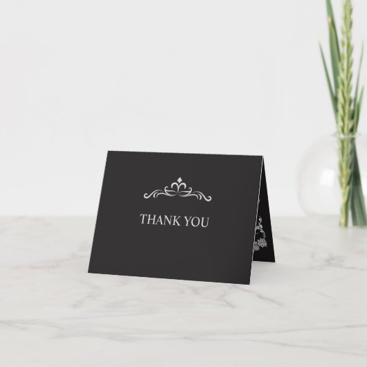 Silver Elegance Collection Wedding Folded Dankeskarte (Vorderseite)