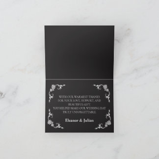 Silver Elegance Collection Wedding Folded  Dankeskarte