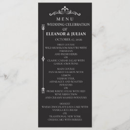 Silver Elegance Collection Wedding Menu Card Menükarte
