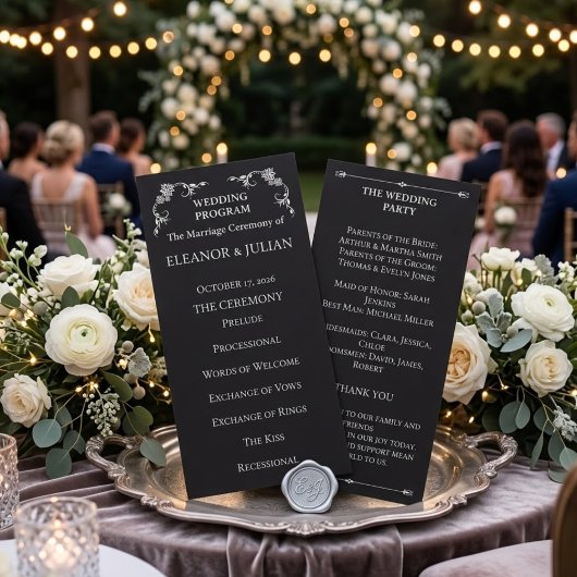Silver Elegance Collection Wedding Program Rack Programm