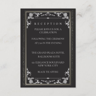 Silver Elegance Collection Wedding Reception Card Begleitkarte