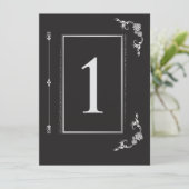 Silver Elegance Collection Wedding Table Number Einladung (Stehend Vorderseite)