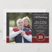 Silver Elegance Einladung zum 25. Hochzeitstag (Vorderseite)