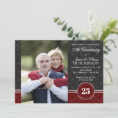 Silver Elegance Einladung zum 25. Hochzeitstag (Stehend Vorderseite)