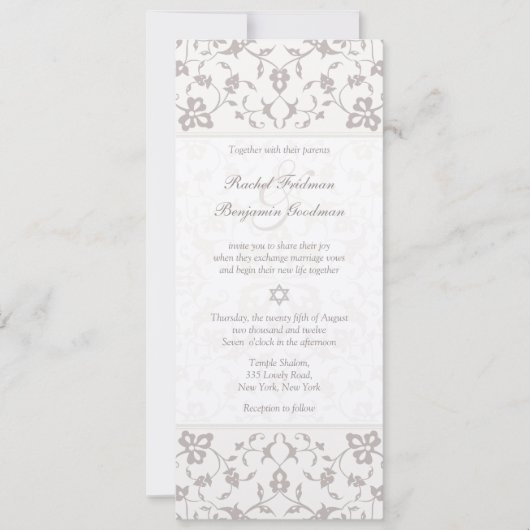 Silver Elegance - Einladung zur Jüdischen Hochzeit (Vorderseite)