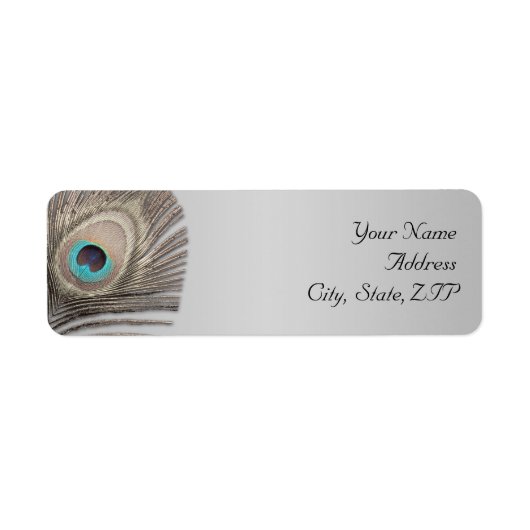 Silver Elegance Peacock-Rücksendeadresse (Vorne)