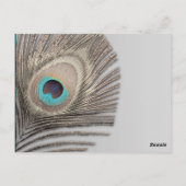 Silver Elegance Peacock-Tischnummer Postkarte (Rückseite)