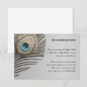 Silver Elegance Peacock Unterkunft Karte (Vorne/Hinten)