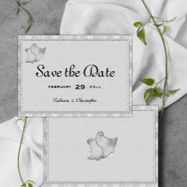 Silver Elegance Wedding Bells Save The Date